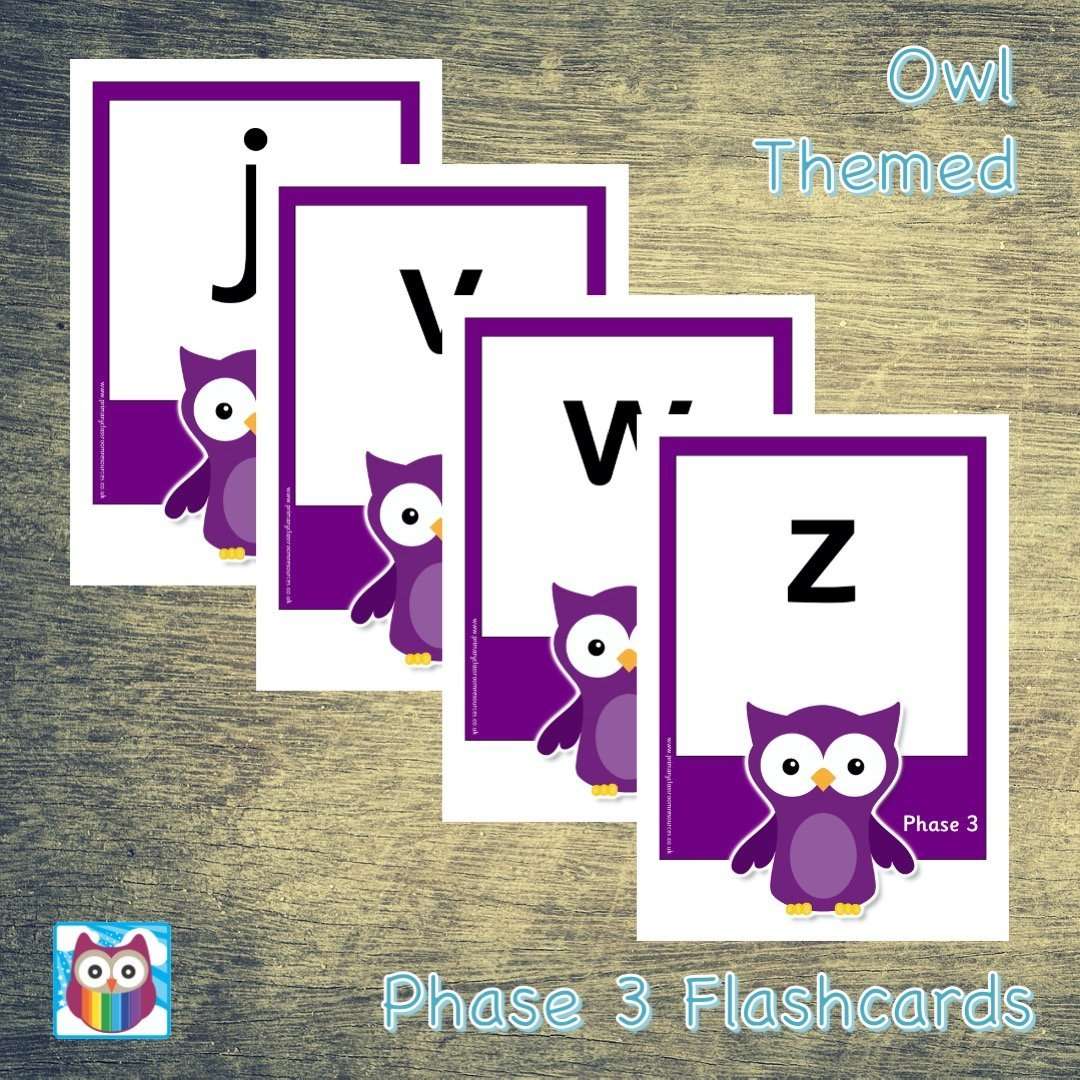 Large Owl Phase 3 Letters and Sounds Flashcards:Primary Classroom Resources
