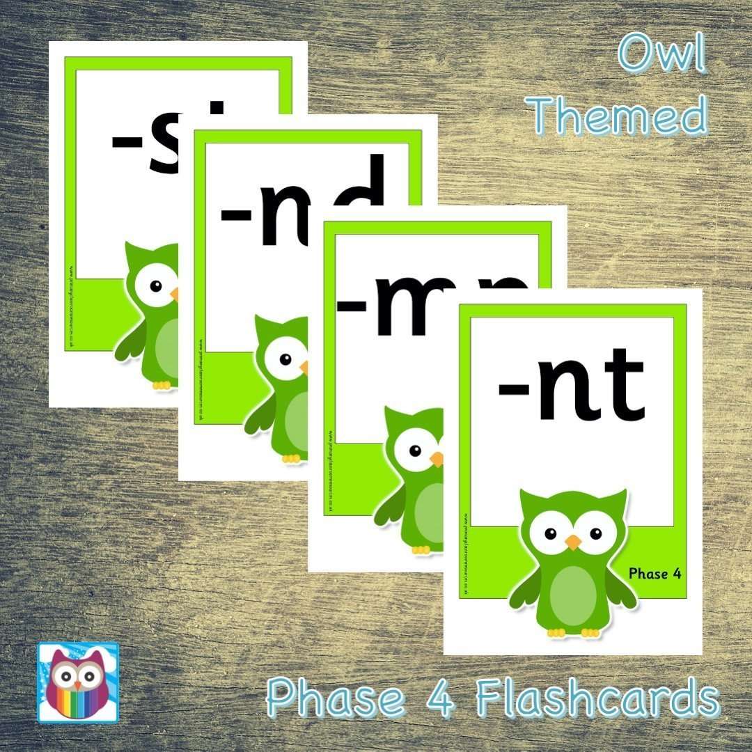 Large Owl Phase 4 Letters and Sounds Flashcards:Primary Classroom Resources