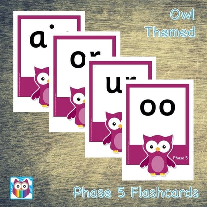 Large Owl Phase 5 Letters and Sounds Flashcards:Primary Classroom Resources