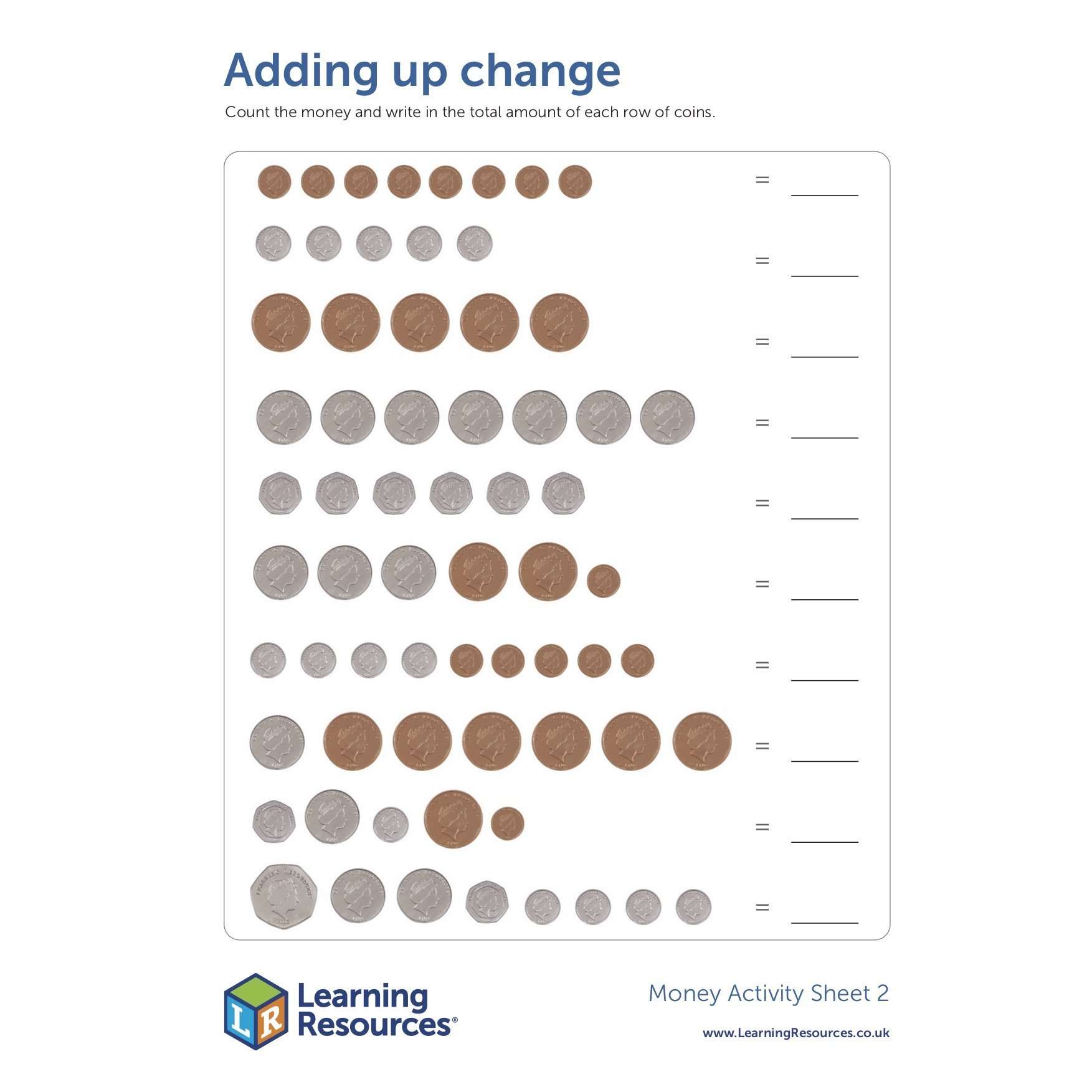 Learn About Money Activity Sheets Primary Classroom Resources