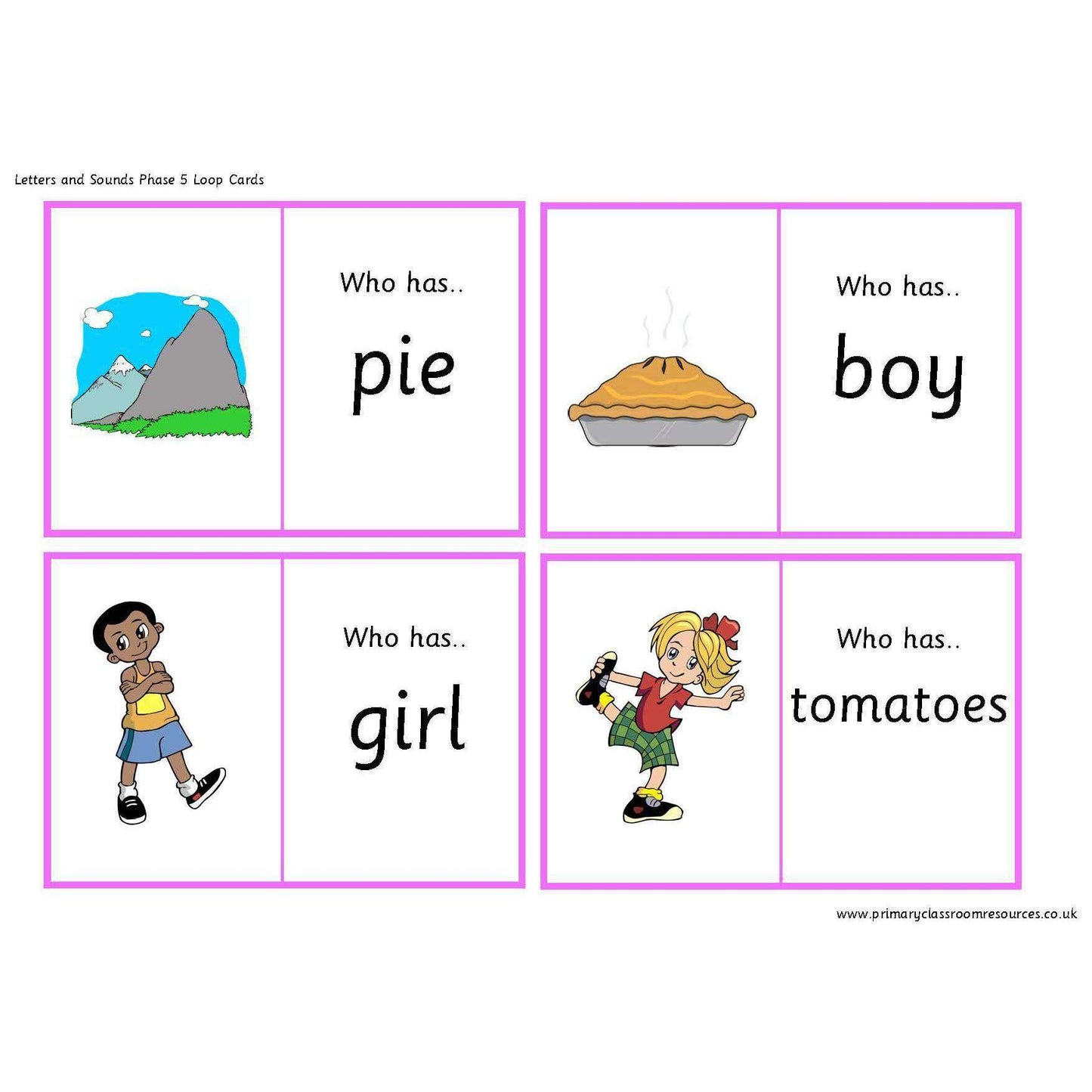 Letters and Sounds Phase 5 Loop Cards:Primary Classroom Resources