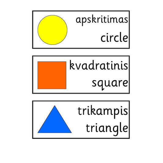 Lithuanian Shape Vocab:Primary Classroom Resources