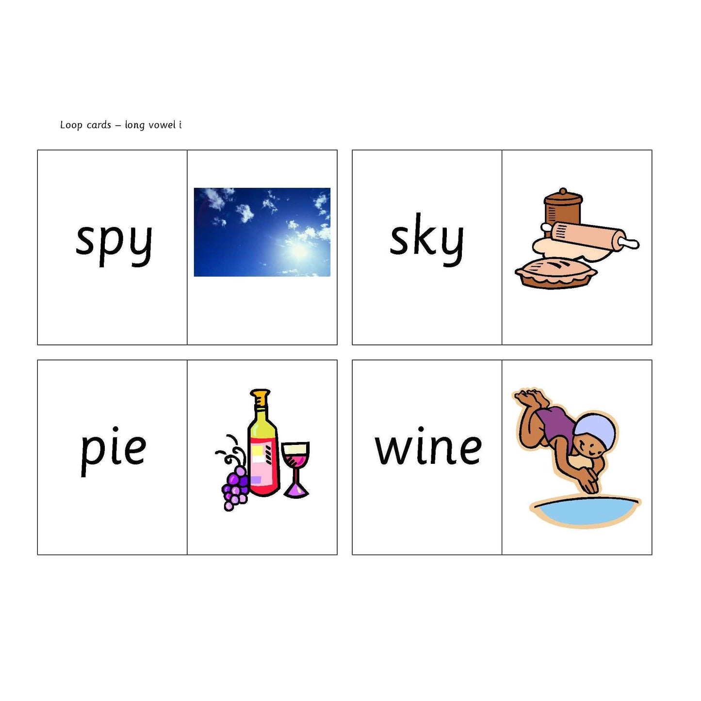 Long Vowel I Loop Cards:Primary Classroom Resources