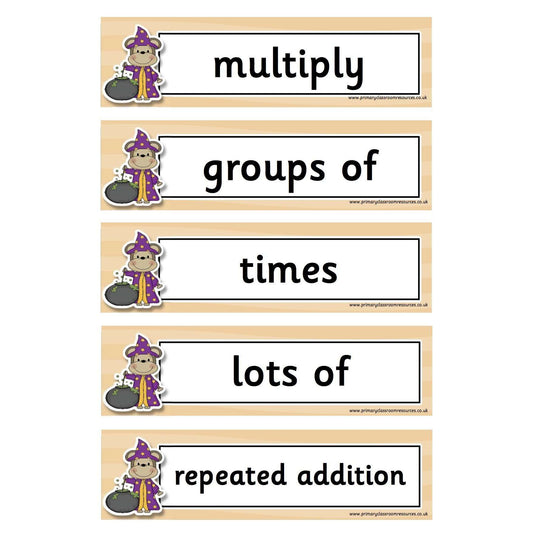 Magical Monkeys Maths Vocabulary Flashcards:Primary Classroom Resources