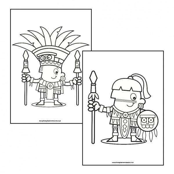 Maya Colouring Pages:Primary Classroom Resources