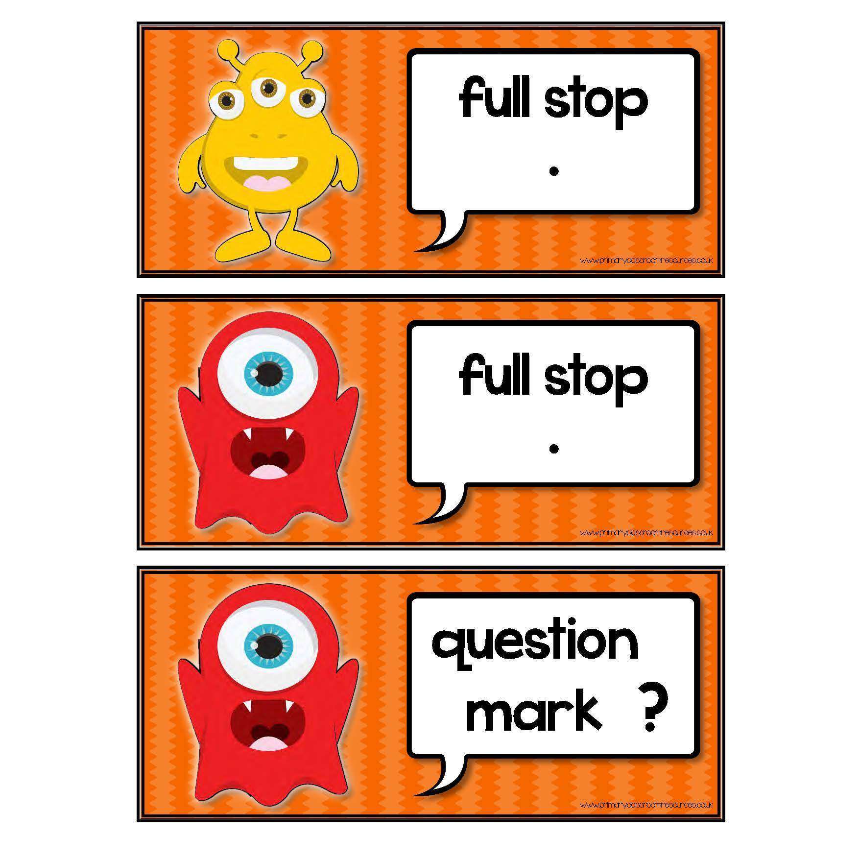 Monster Punctuation – Primary Classroom Resources