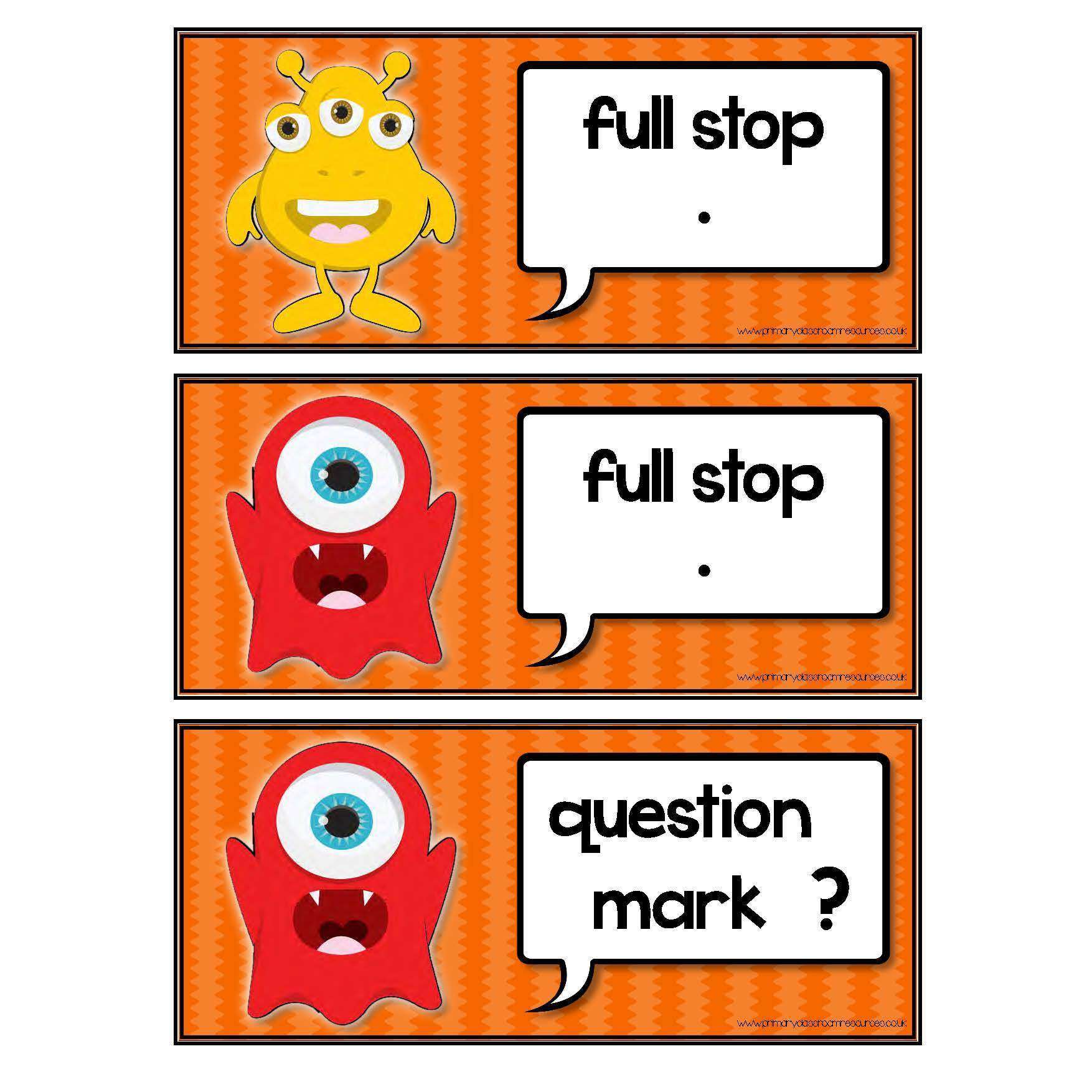 Monster Punctuation:Primary Classroom Resources