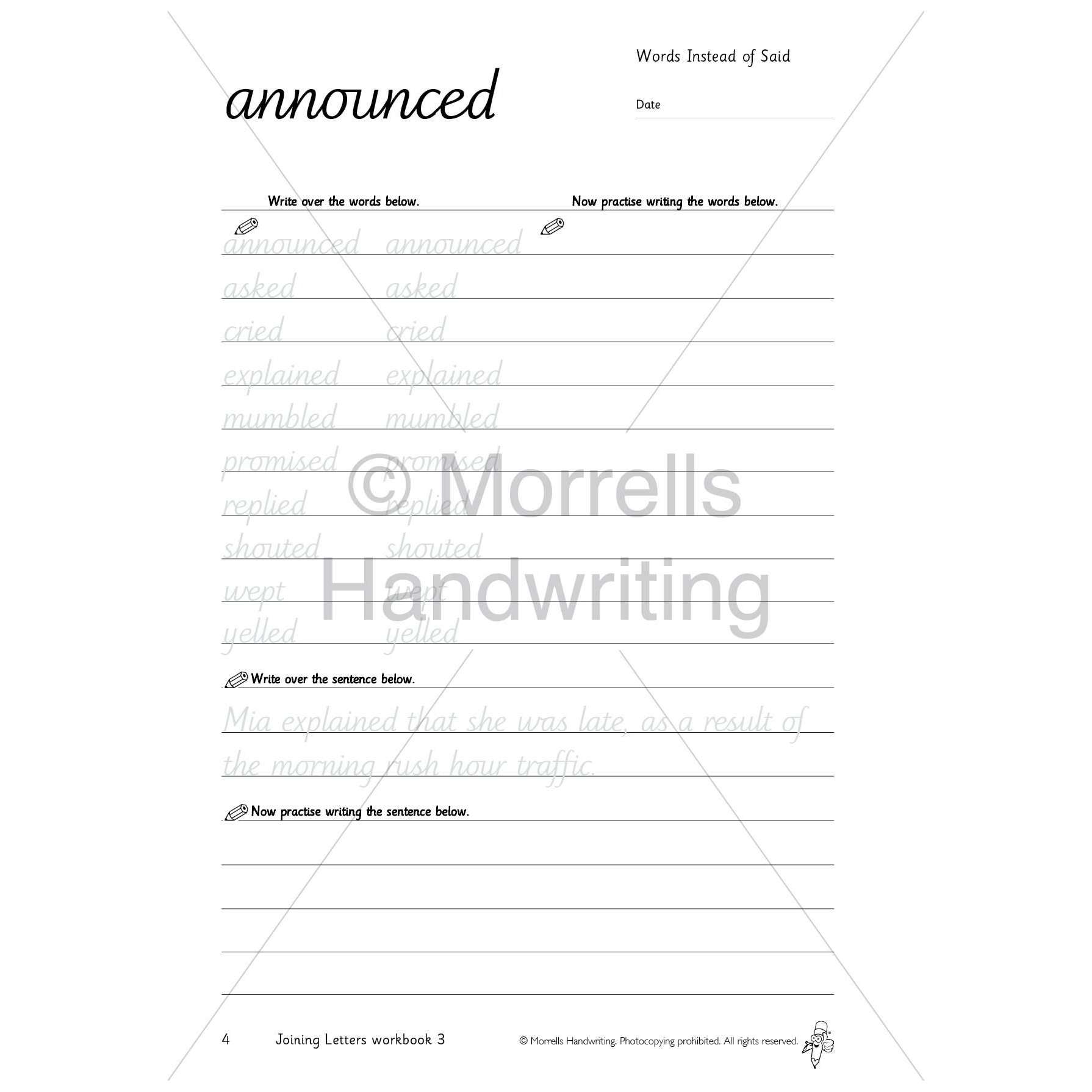Morrells Handwriting - Joining Letters - Workbook 3:Primary Classroom Resources