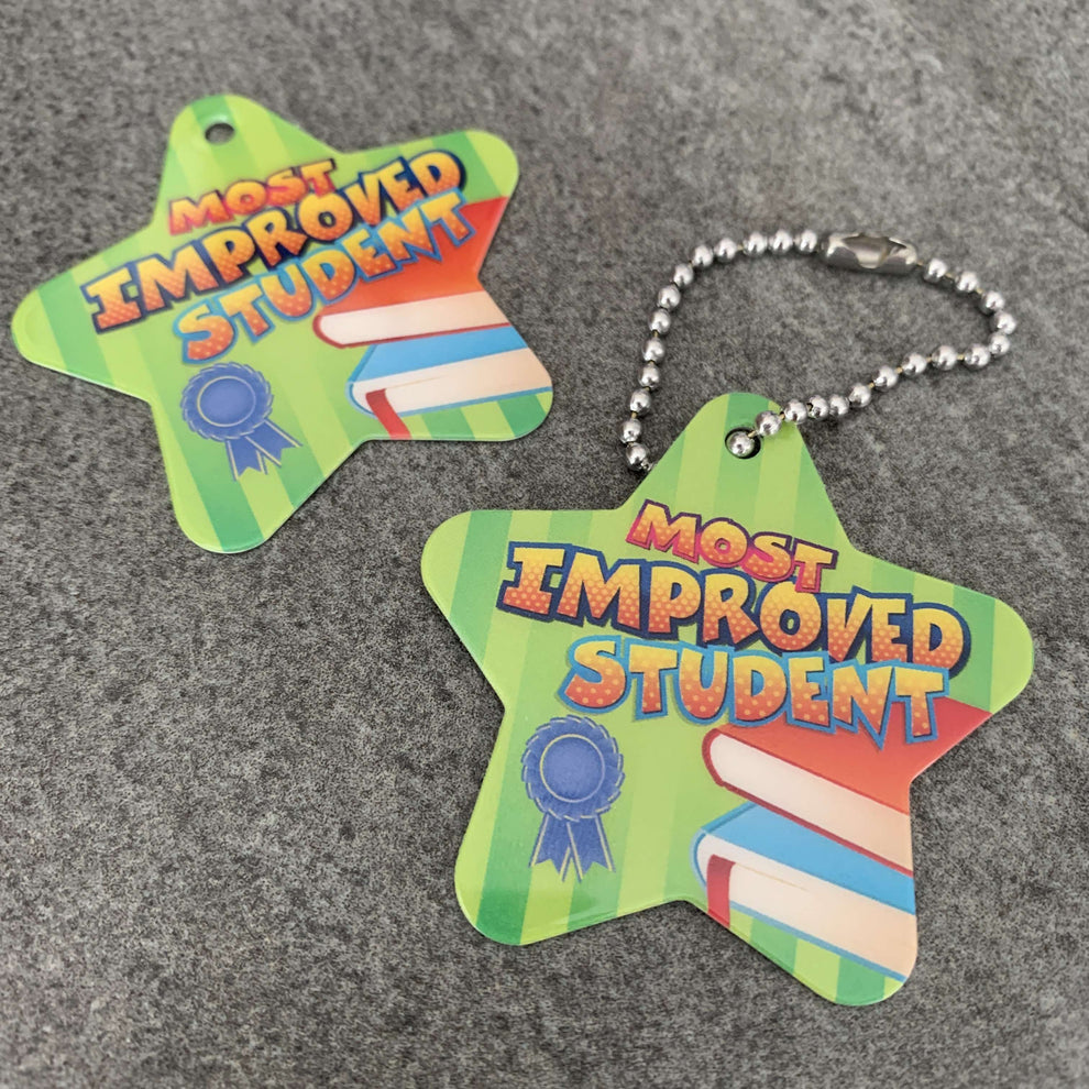 Most Improved Student Brag Tags Classroom Rewards - Pack of 10 ...