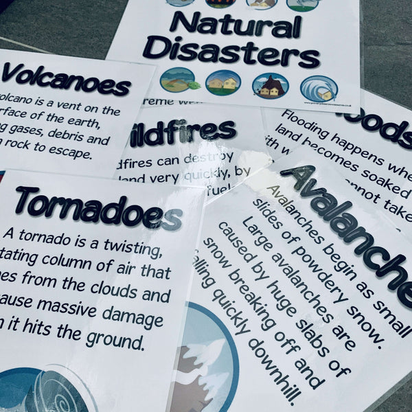 natural disasters classroom display