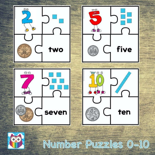 Number Puzzles 0 to 10:Primary Classroom Resources