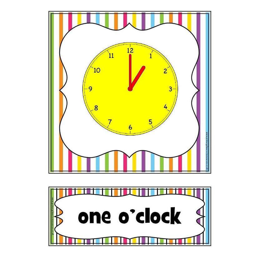 O Clock Note O'Clock Posters and Flashcards – Primary Classroom Resources