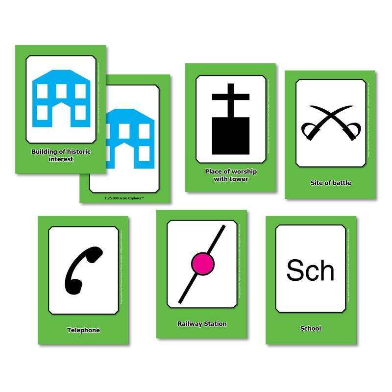 OS Map Symbols Flashcards:Primary Classroom Resources