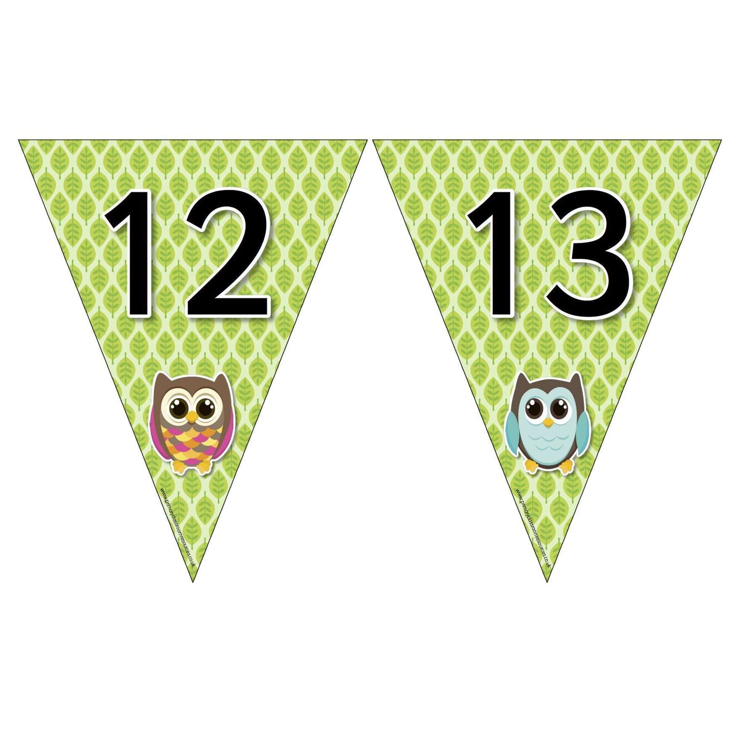 Owl Number Bunting:Primary Classroom Resources