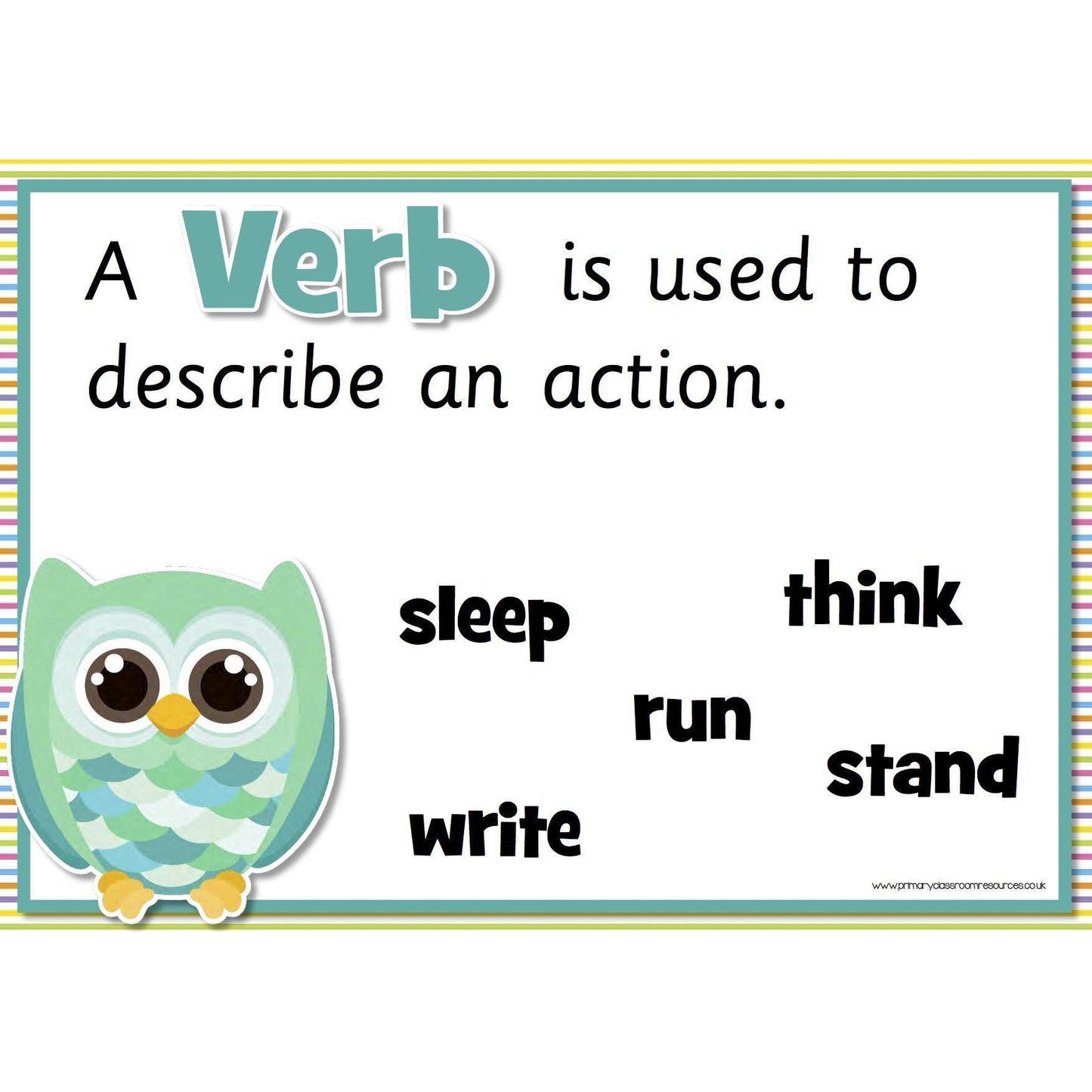 Owl Parts of Speech Posters:Primary Classroom Resources
