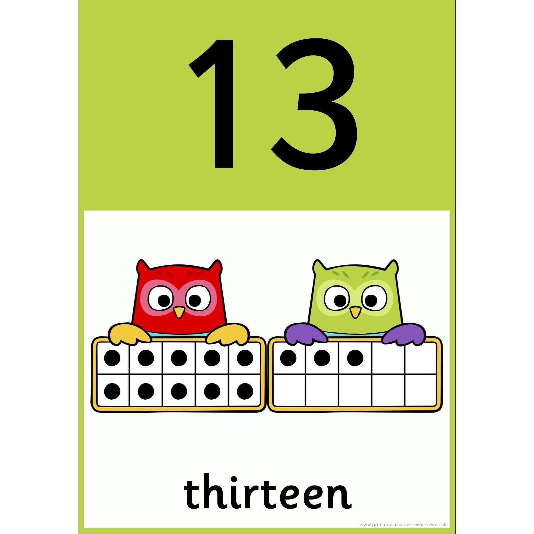 Owl Themed Number Posters 0 - 20:Primary Classroom Resources