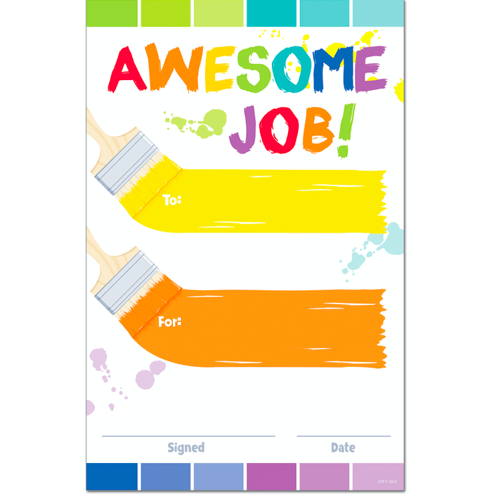 Painted Palette Awesome Job Classroom Reward Certificates:Primary Classroom Resources