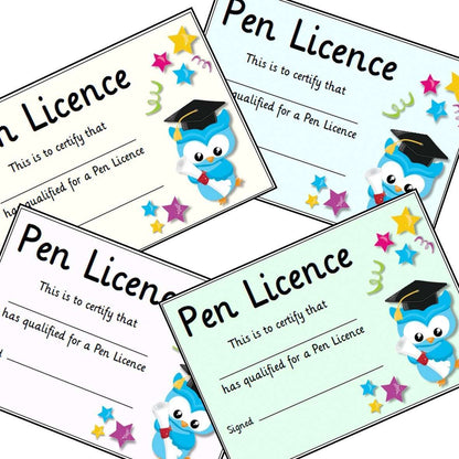 Pen Licence Certificates:Primary Classroom Resources