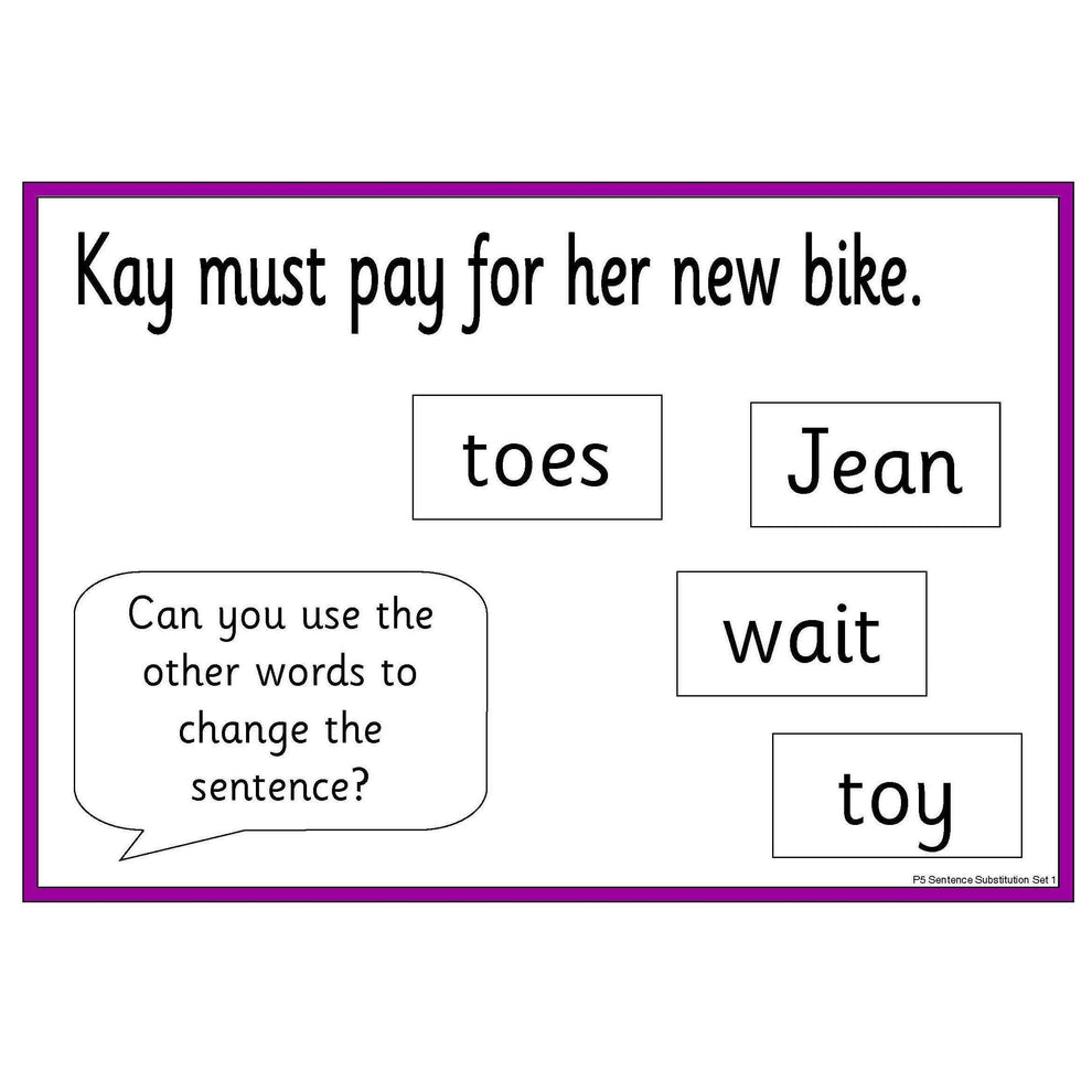 Phase 5 Sentence Substitution Set 1 – Primary Classroom Resources