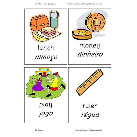 Portuguese School Words:Primary Classroom Resources