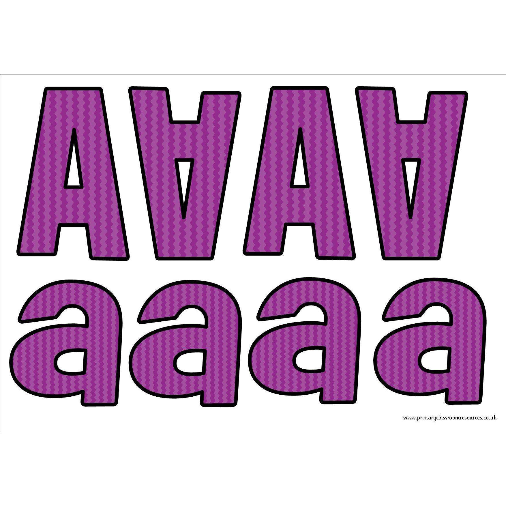 Print Your Own Purple ZigZag Display Lettering Pack:Primary Classroom Resources