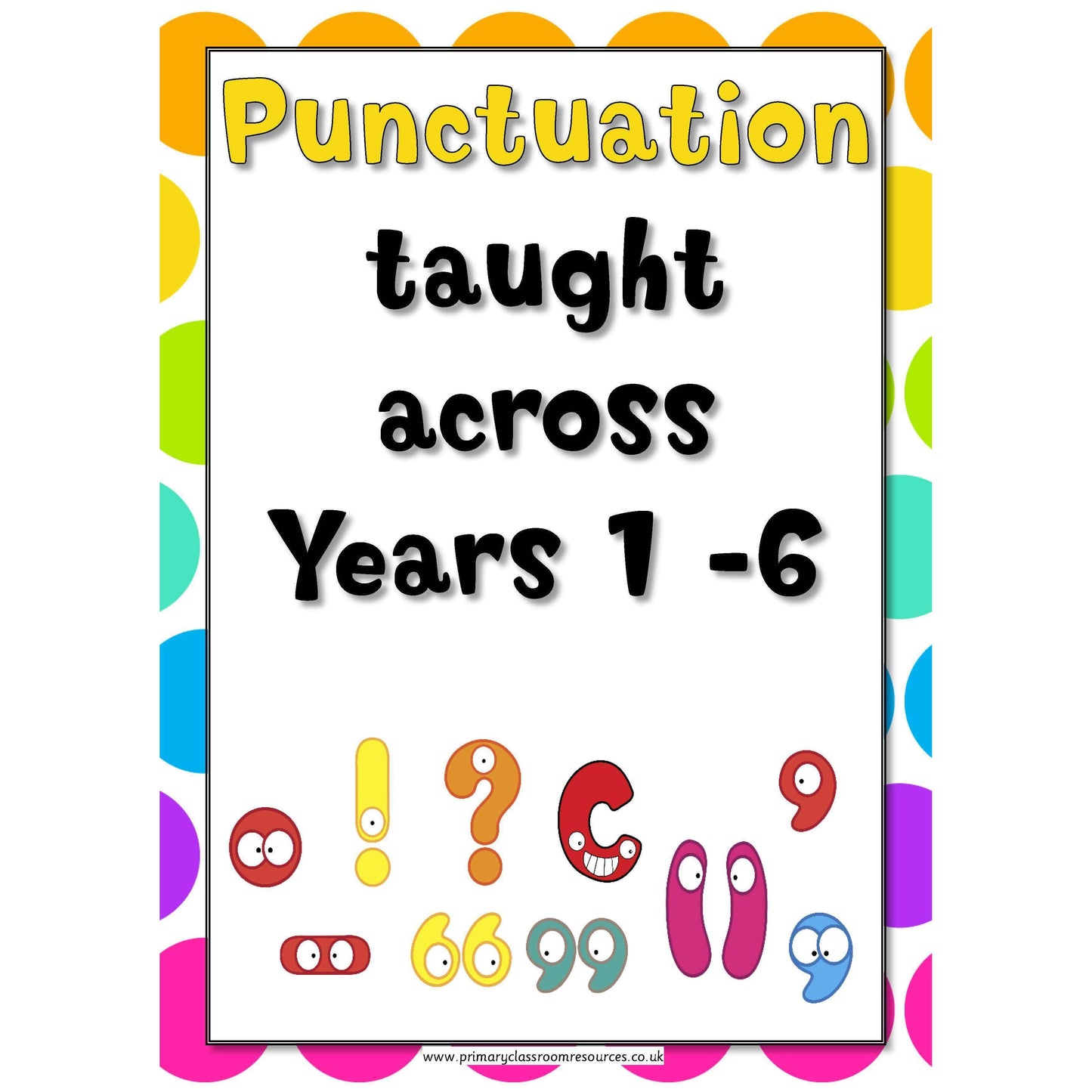 Punctuation Across the Years Posters:Primary Classroom Resources