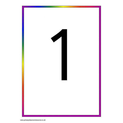 Rainbow 0-100 Number Cards:Primary Classroom Resources