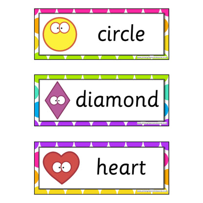 Rainbow 2D Shapes Flashcards:Primary Classroom Resources