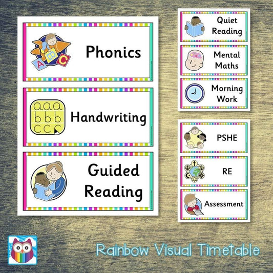 Rainbow Visual Timetable:Primary Classroom Resources