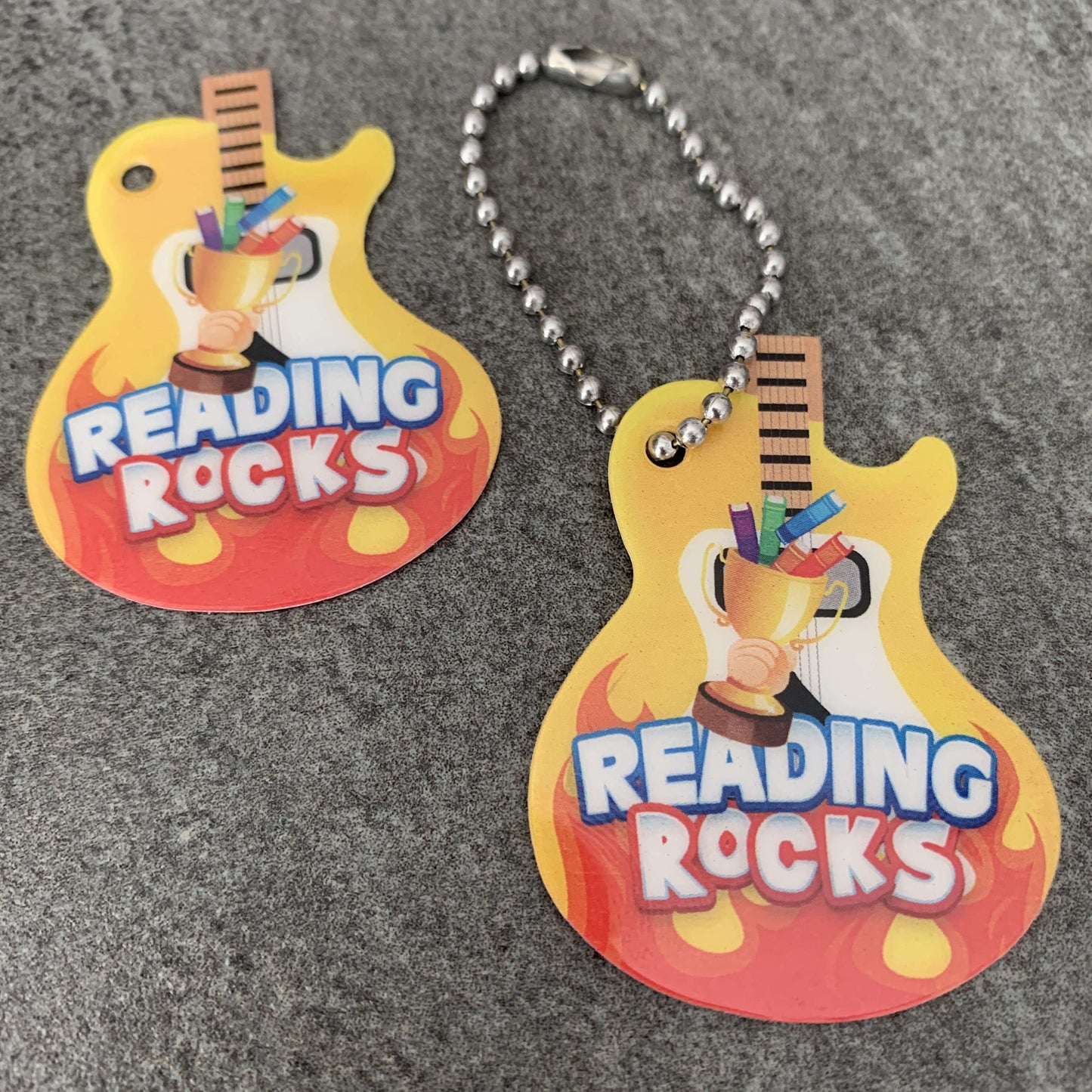 Reading Rocks (Yellow) Guitar Shaped BragTags Classroom Rewards:Primary Classroom Resources
