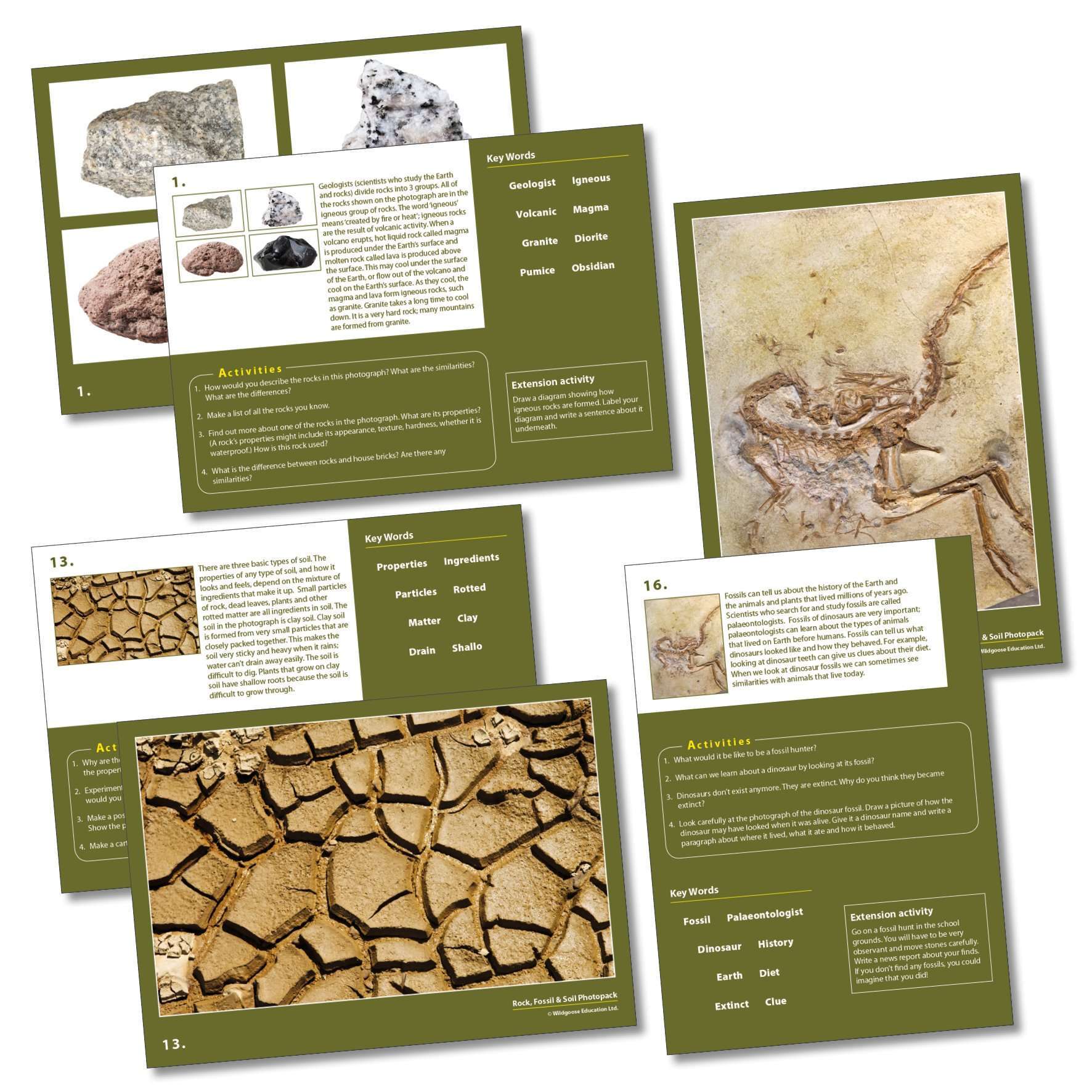 Rocks, Soil & Fossils Photo pack:Primary Classroom Resources