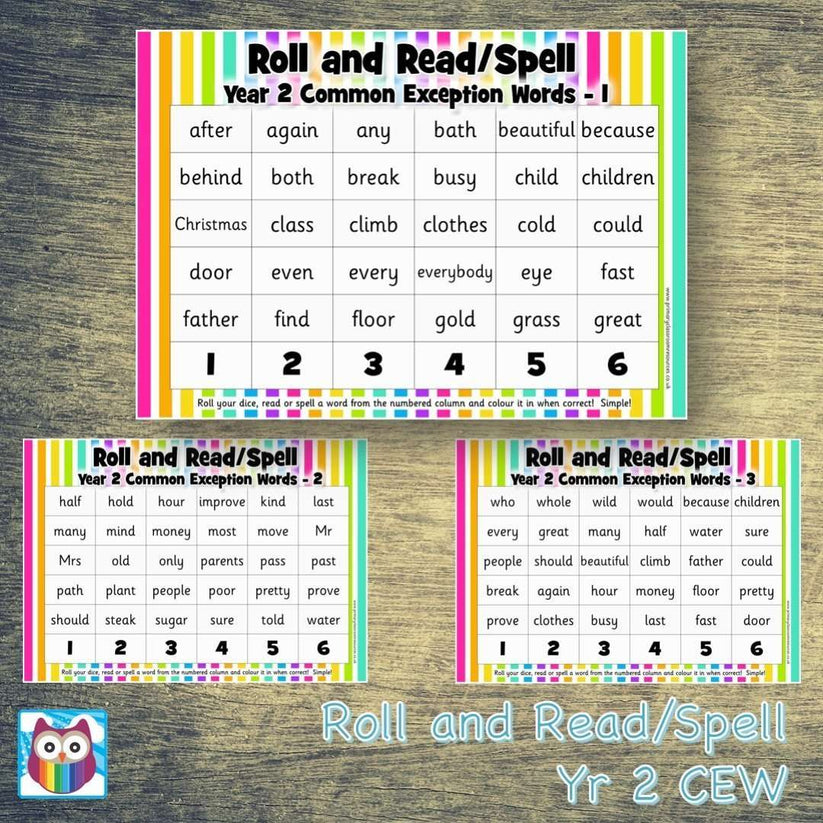 Roll and Read/Spell - Year 2 Common Exception Words – Primary Classroom ...