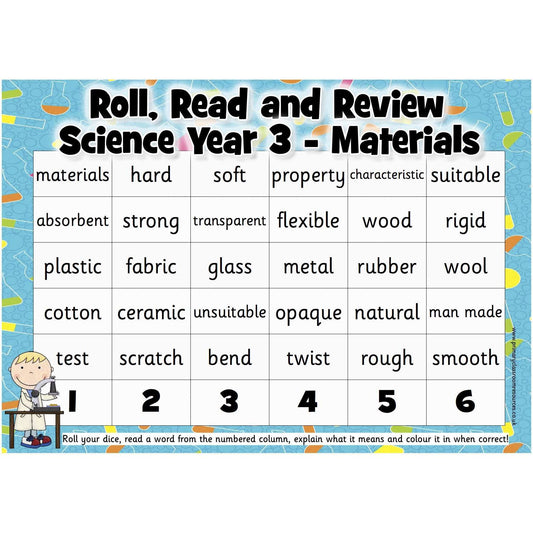 Roll, Read and Review -  Science Year 3:Primary Classroom Resources