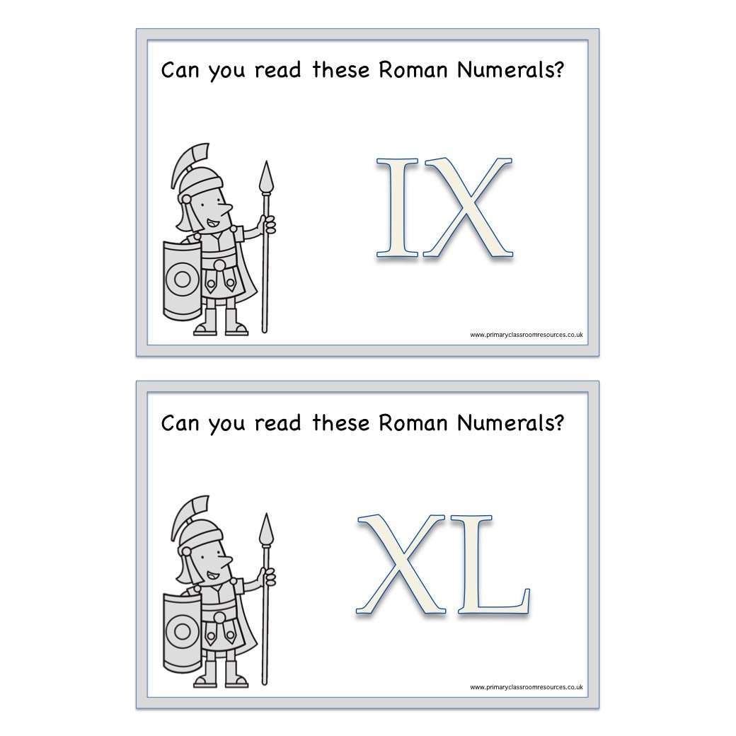 Roman Numerals Challenge Cards:Primary Classroom Resources