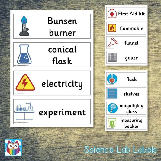 Science Lab Labels:Primary Classroom Resources