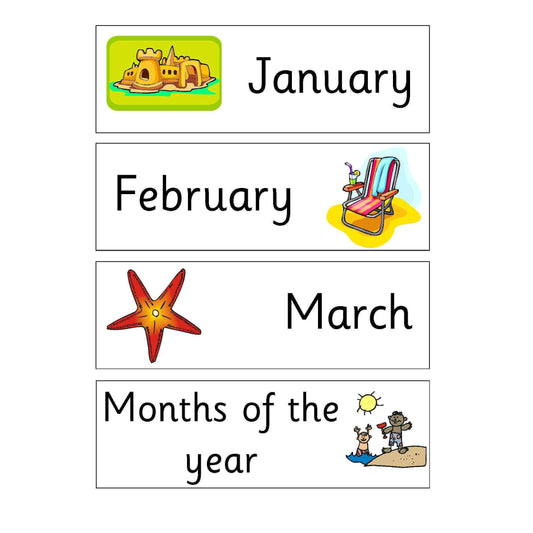 Seaside Days Months and Numbers:Primary Classroom Resources