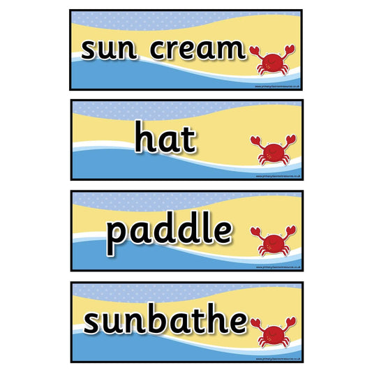 Seaside Vocabulary Flashcards:Primary Classroom Resources