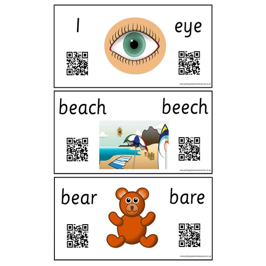 Self Checking Homophones Activity:Primary Classroom Resources