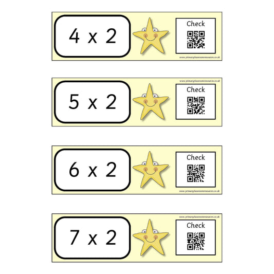 Self Checking Times Tables Cards - x 2 x 5 x 10 Tables:Primary Classroom Resources