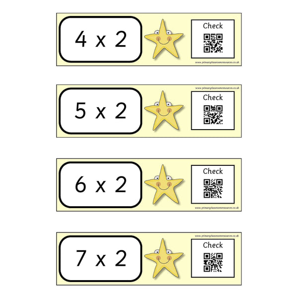Self Checking Times Tables Cards - x 2 x 5 x 10 Tables – Primary ...