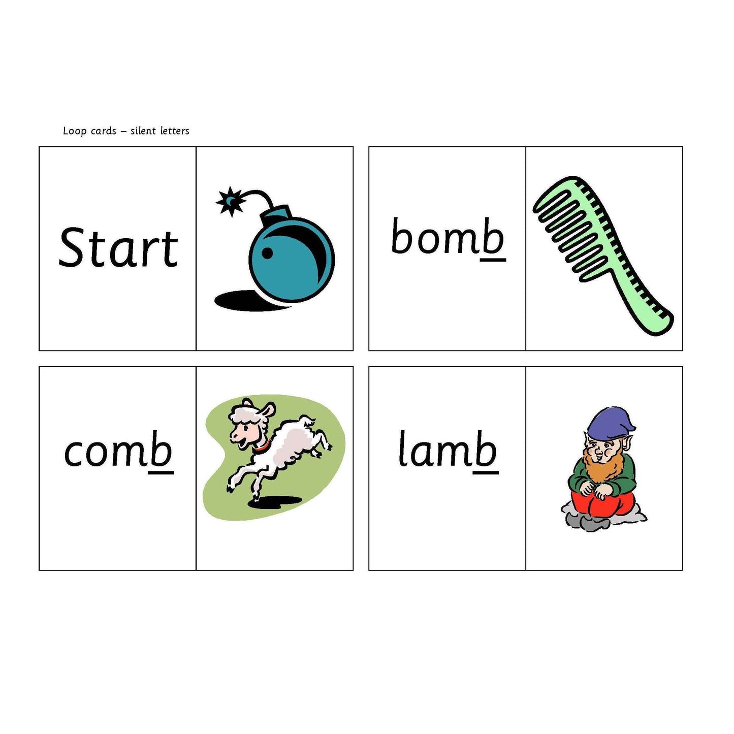 Silent Letter Loop Cards:Primary Classroom Resources