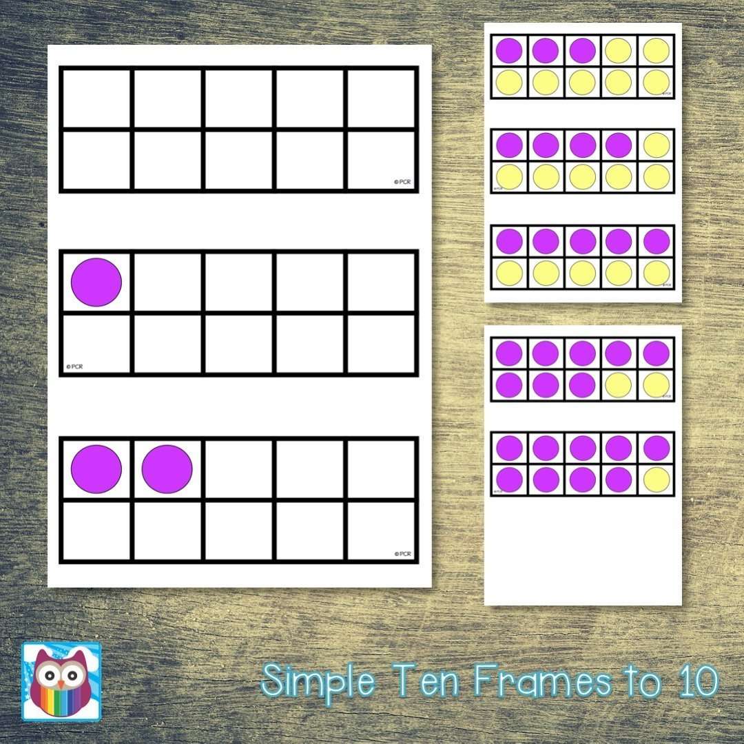Simple Ten Frames to 10:Primary Classroom Resources
