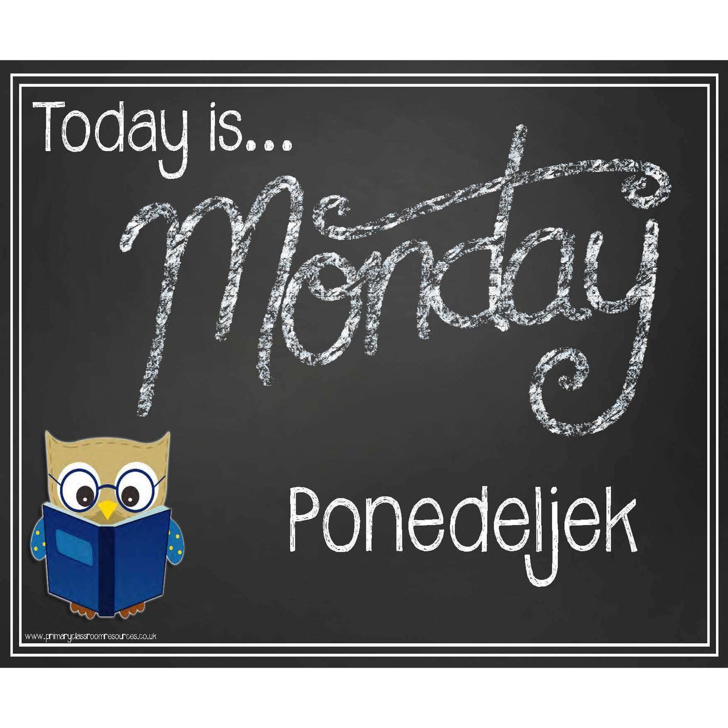 Slovenian - English Days of the Week Blackboard Style Headers:Primary Classroom Resources