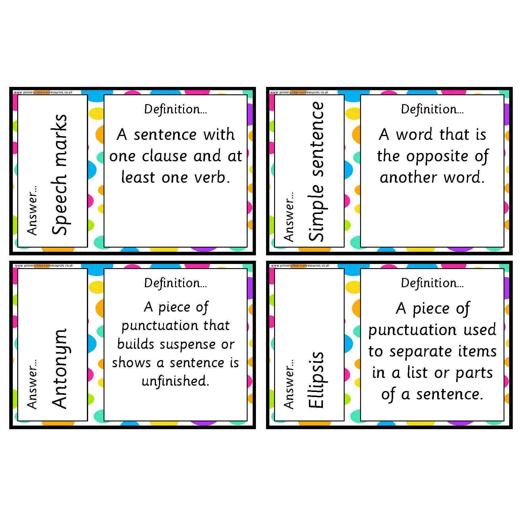 SPaG Loop Cards - Set 1:Primary Classroom Resources