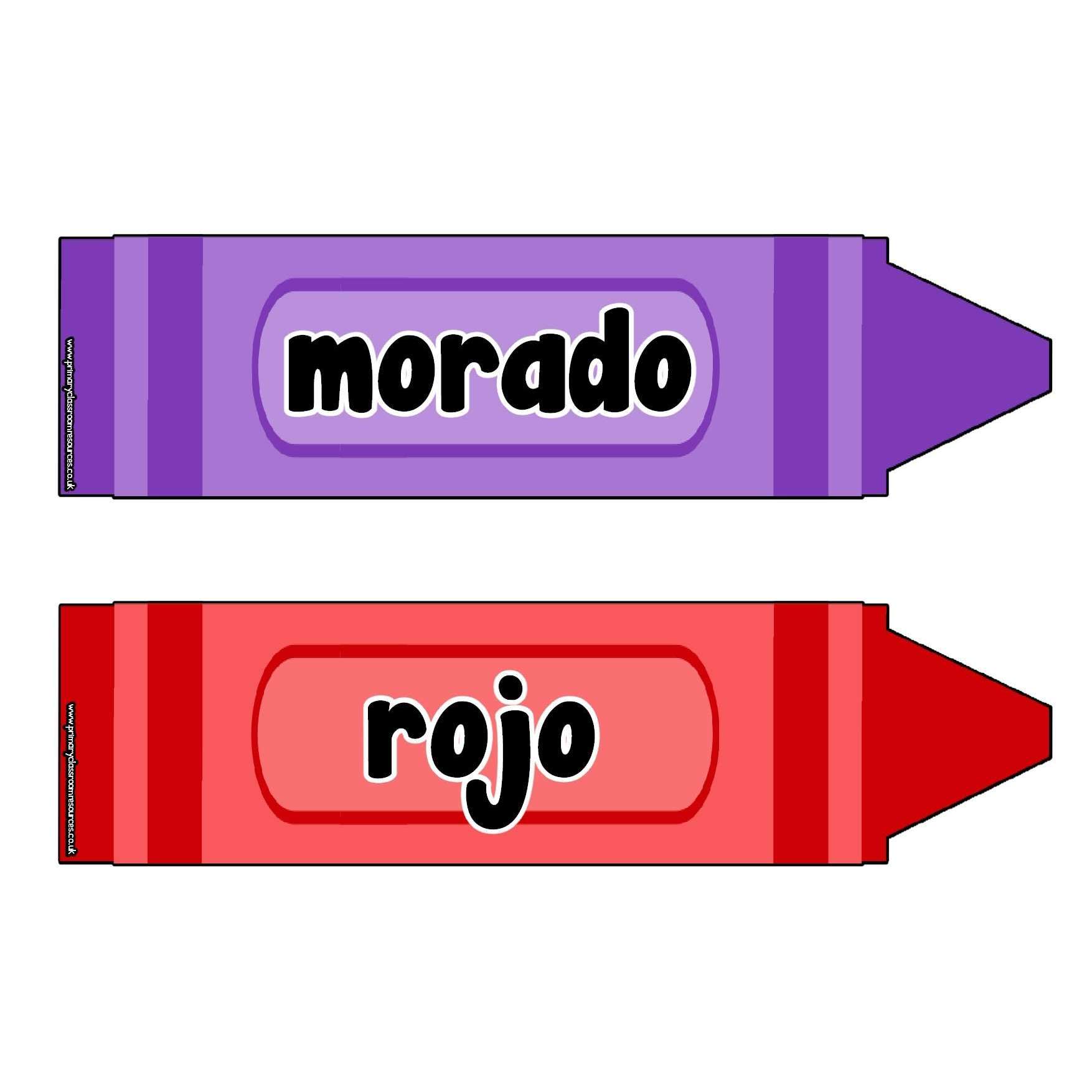 Spanish Coloured Crayons Poster Pack:Primary Classroom Resources