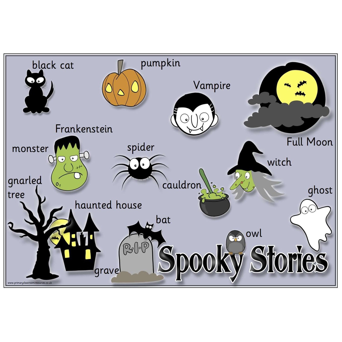 Spooky Stories Vocabulary Mat:Primary Classroom Resources