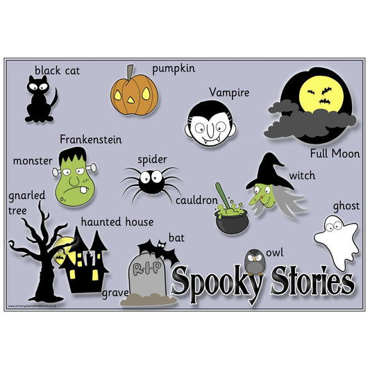 Spooky Stories Vocabulary Mat:Primary Classroom Resources