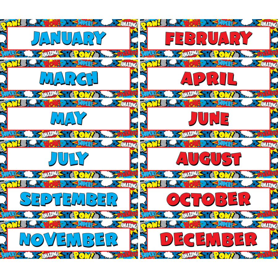 Superhero Monthly Mini Classroom Display Set:Primary Classroom Resources