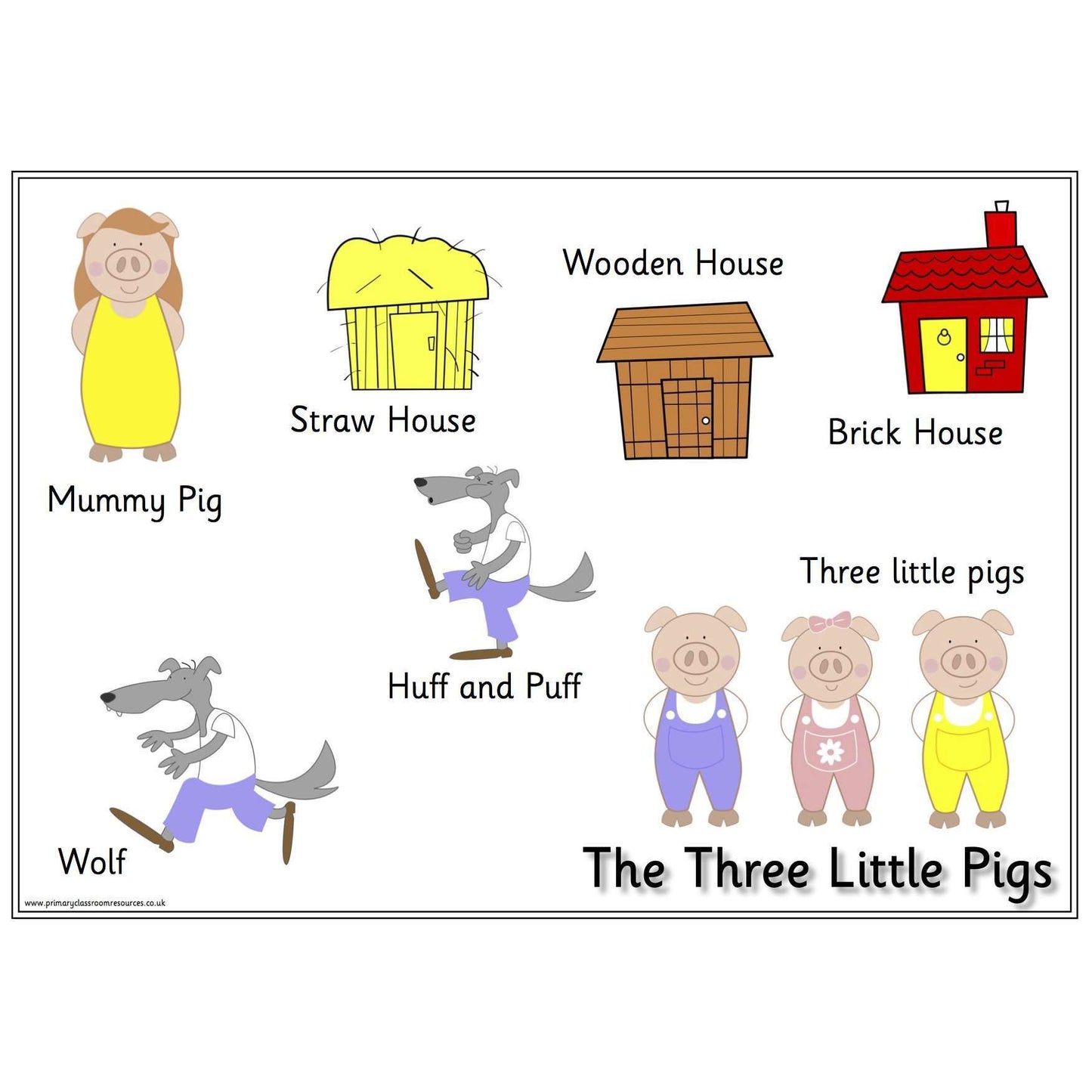 The Three Little Pigs Vocabulary Mat:Primary Classroom Resources