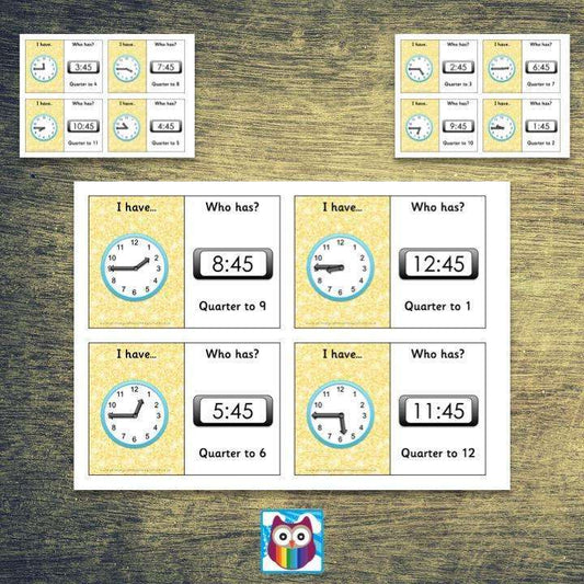 Time Loop Cards - Quarter To:Primary Classroom Resources